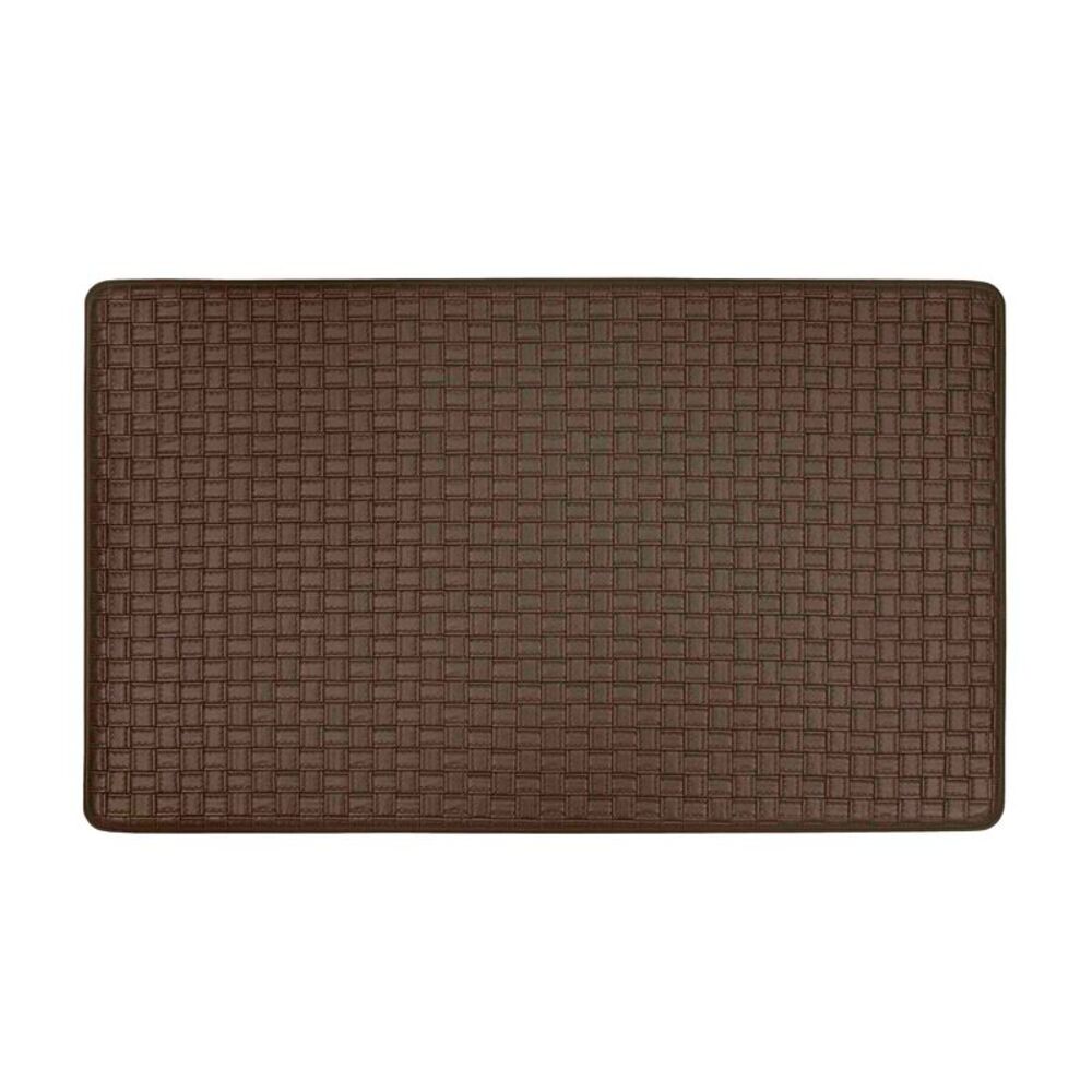 Embossed Leather-Like Anti-Fatigue Mat, 20" x 39", Espresso